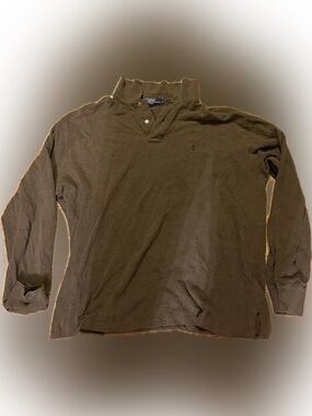 Ralph Lauren Men's Olive Rugby Polo Long Sleeve